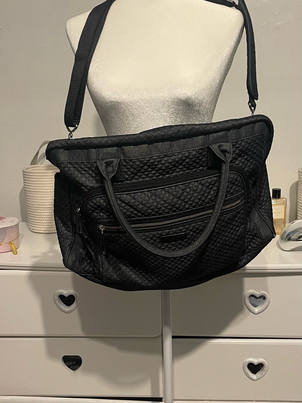 Vera Bradley   Casual  versatile travel Black Quilted Tote Bag women’s - Picture 4 of 13